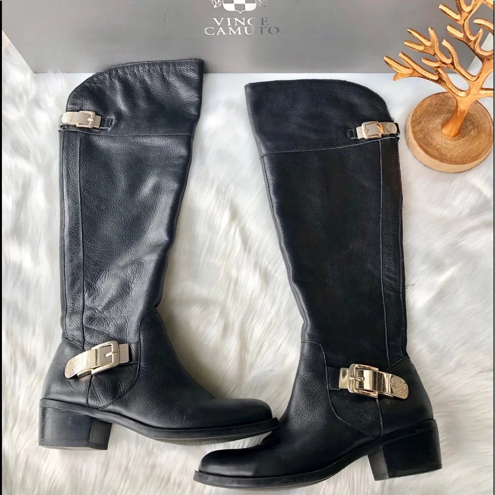 VINCE Camuto Black Booca Riding Boots Size 7